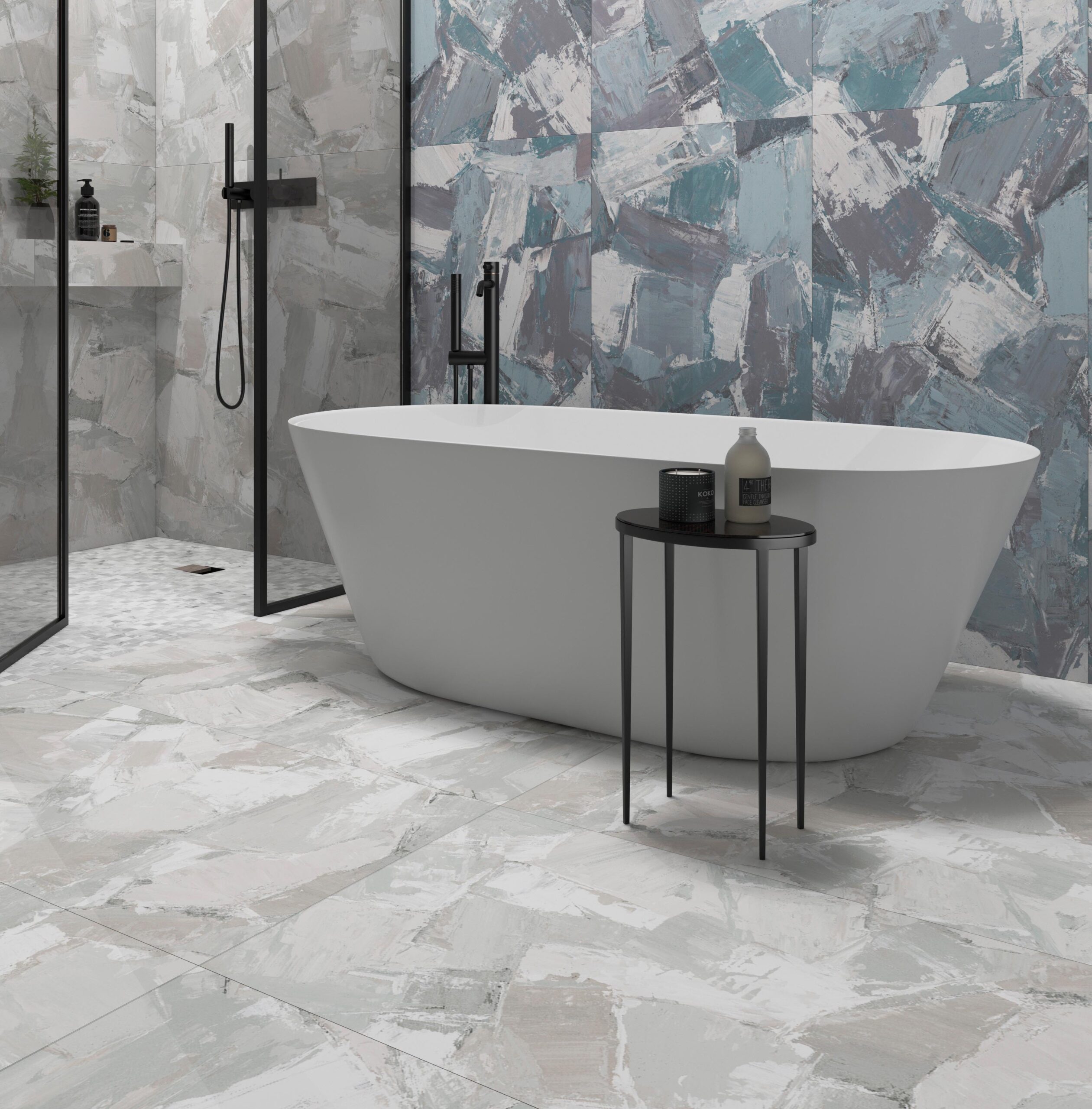 APAVISA - OLEO_GREEN_NATURAL_60x120_&_WHITE_NATURAL_60X120_BATHROOM